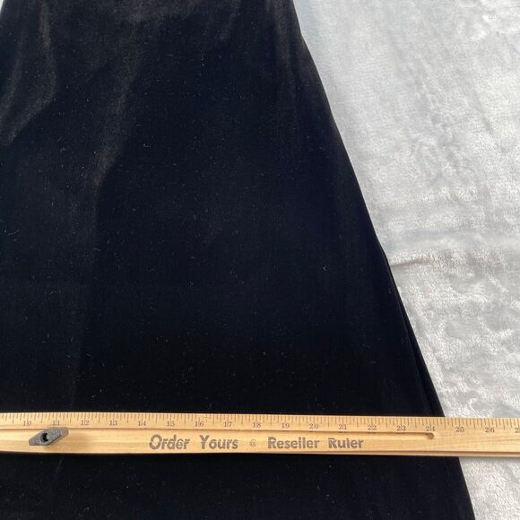 Vintage Tadashi Dress PM Black Velvet Velour Open Back Maxi Whimsigoth - Picture 13 of 16